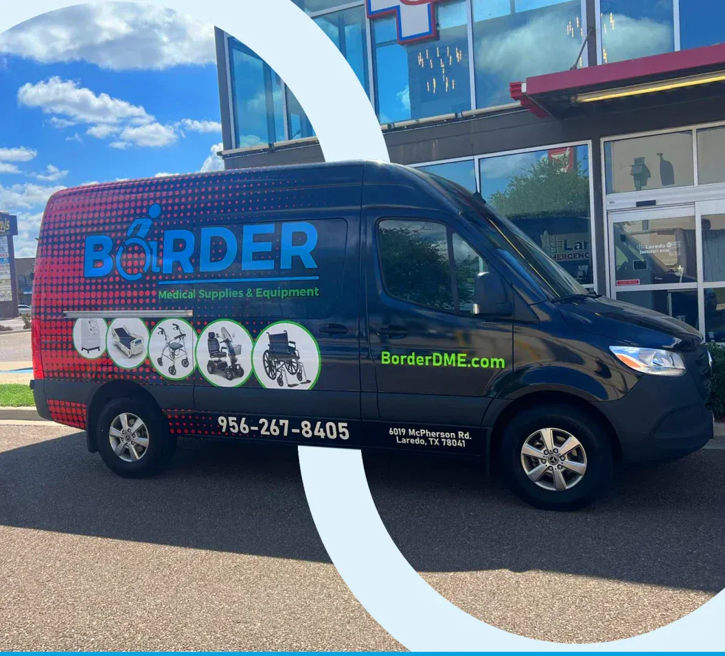 Border DME medical equipment delivery van in Laredo Texas